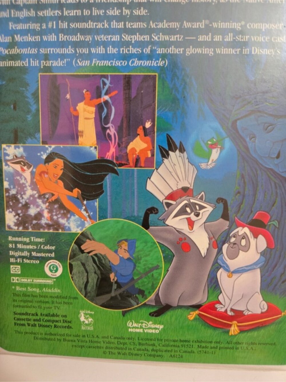 Disney Pocahontas VHS Walt Disney Masterpiece Collection Clamshell Vintage Movie - Picture 10 of 12